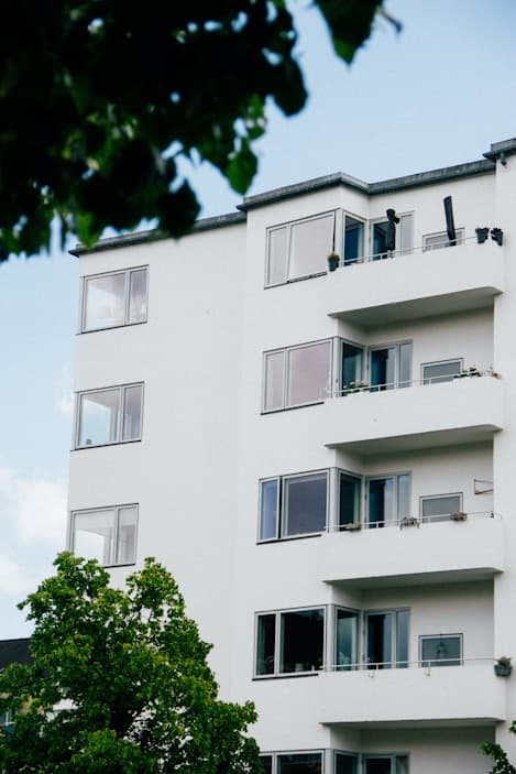 Old Airport penthouse building with upper-floor terraces